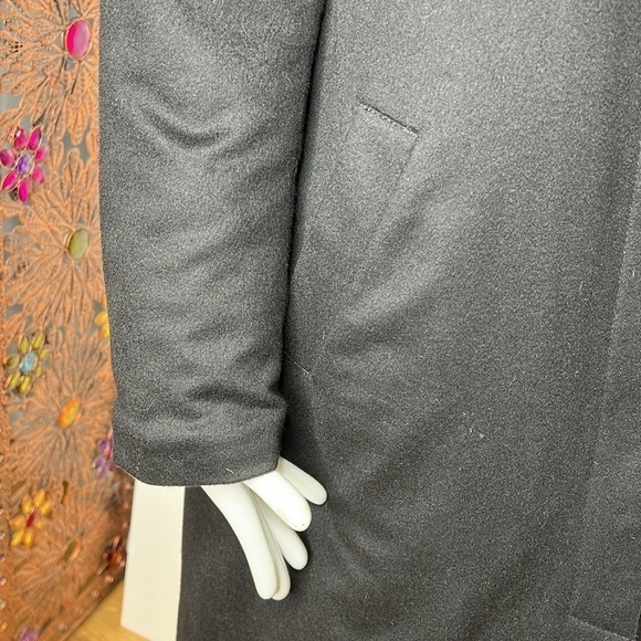 Sophia Cashmere Sz 8-10 Black Interior Quilt Cashmere Hidden Snap Front Coat - Picture 3 of 10